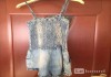 Фото Комбинезон elisabetta franchi celyn m 46 27 б/у шорты джинсовый резинка голубой синий оборки лето